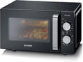 SEVERIN Multifunktions-Mikrowelle mit Grill, XXL-Fläche ohne Drehteller, für eckiges Geschirr, leicht zu reinigen, 20L, Schwarz, Modell MW 7762