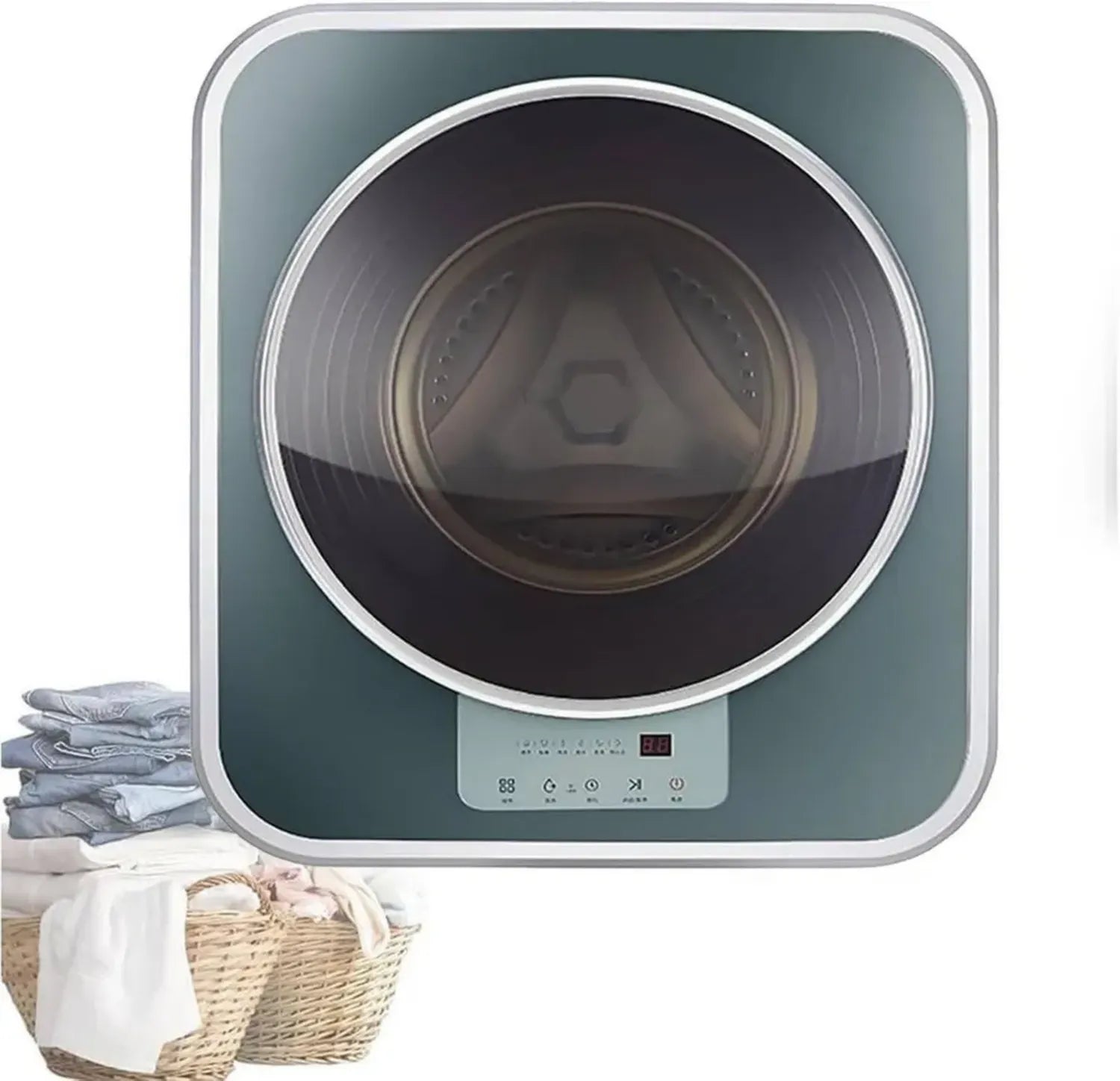Kompakter 3 kg Mini-Waschtrockner zur Wandmontage, vollautomatisch mit LED-Touchpanel und Sicherheitsfunktionen