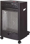 Blueflame Mobile Gasheizung 4,2 kW mit Sauerstoffmangelsicherung und Piezozündung, für Propan/Butan, 2 Heizstufen, Schwarz, mit Rollen