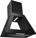 PKM Dunstabzugshaube 60 cm Schwarzglas mit LED-Licht, Wandmontage