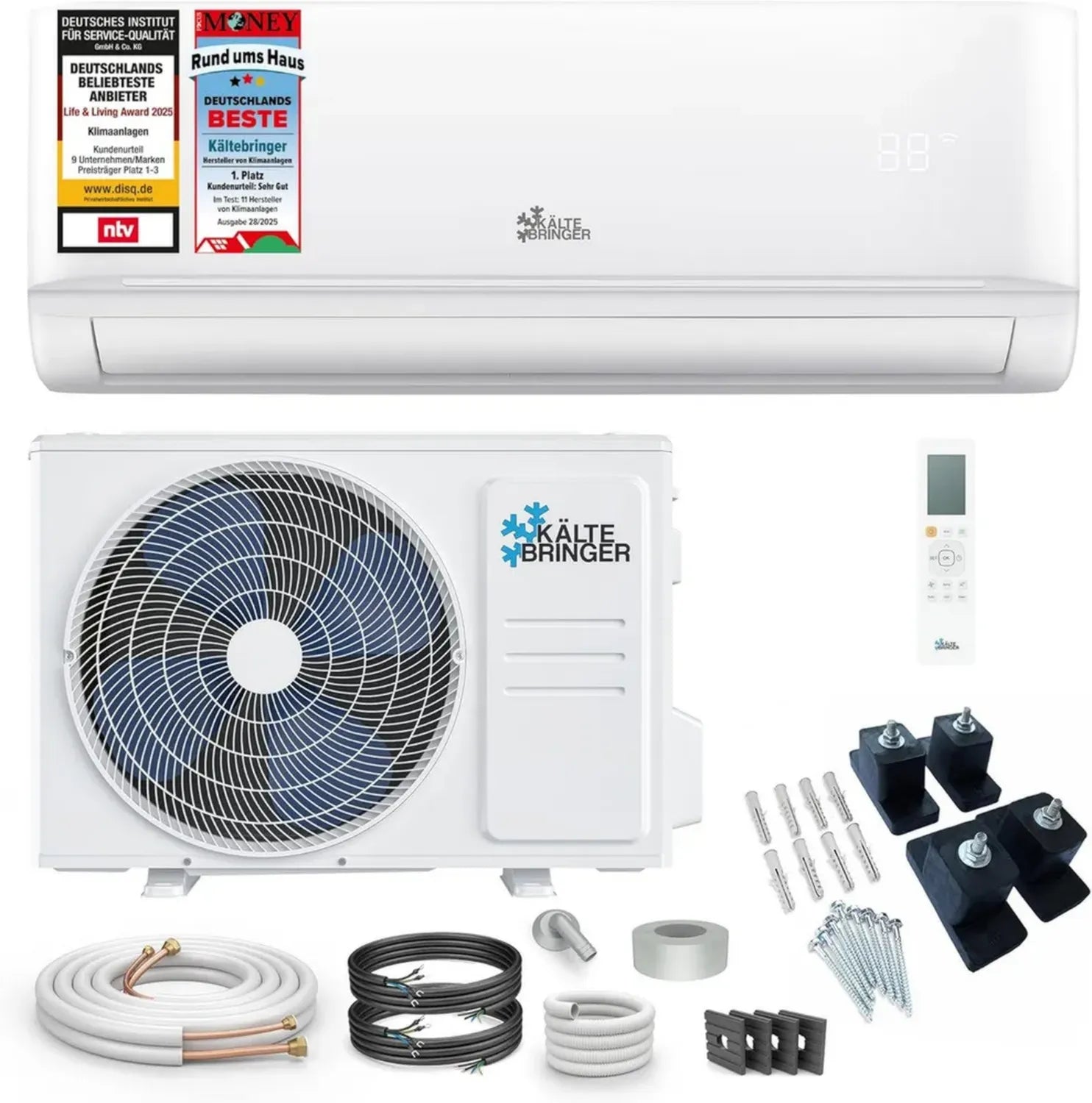 Effiziente Split-Klimaanlage 18000 BTU - Leise und Energiesparend mit Heizfunktion, WiFi-Steuerung und App-Unterstützung, geeignet für Räume bis 91qm