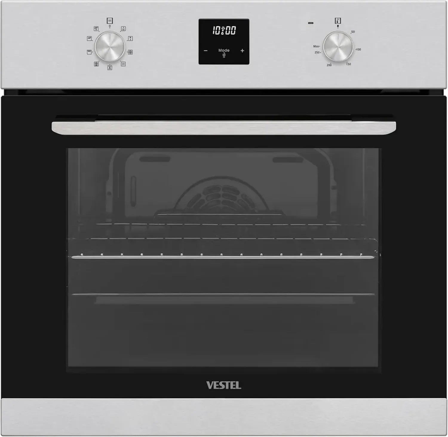 Vestel VEB9 Einbaubackofen mit 9 Funktionen und Timer, 69L, 2-fach Türverglasung, Edelstahl