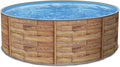Runder Stahlwandpool 400x120cm in Holzoptik mit komplettem Zubehörset
