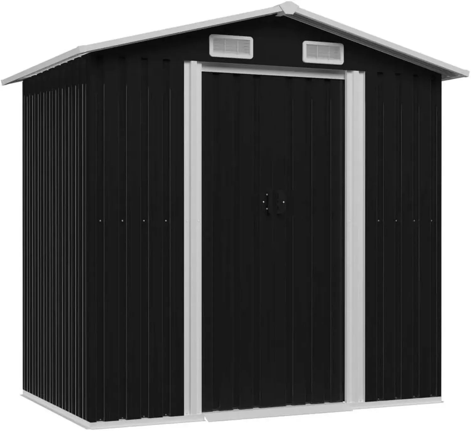 Hochwertiger Metall-Geräteschuppen Anthrazit 204 x 132 x 186 cm für Garten