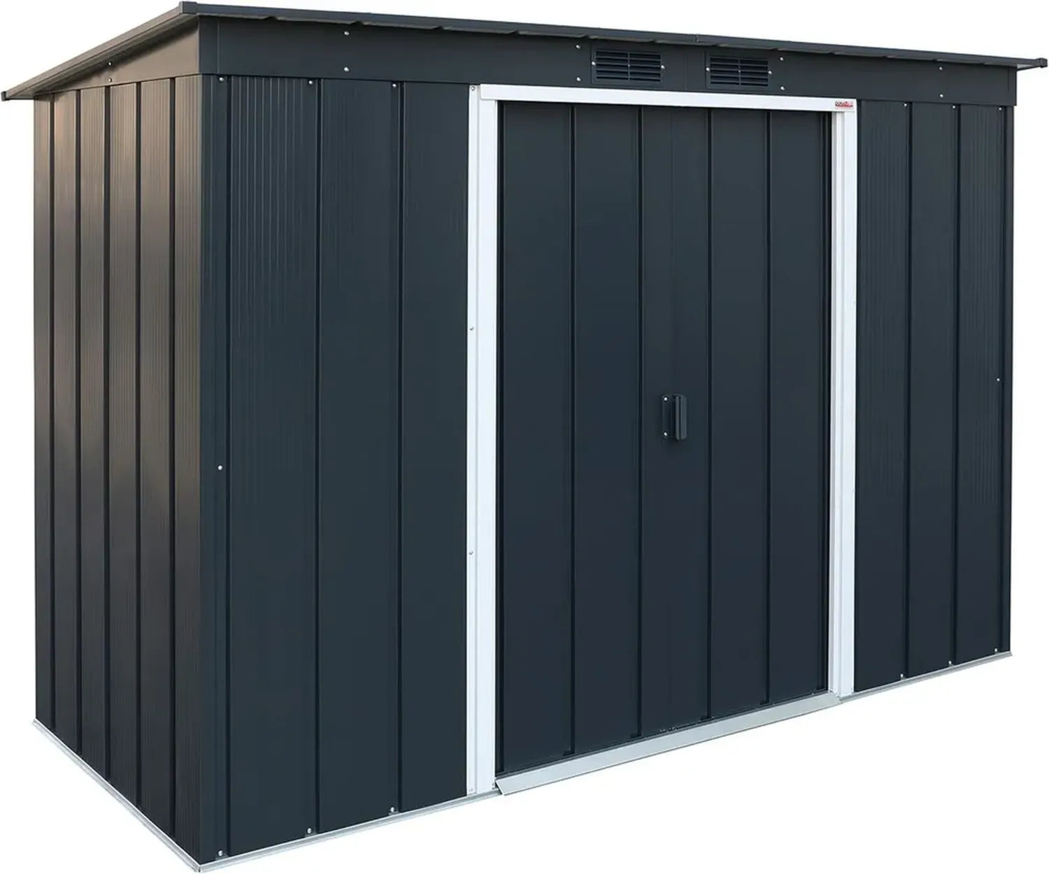 Langlebiges Duramax Gerätehaus aus feuerverzinktem Metall mit wetterfestem Steildach, 8x4 ft, anthrazit