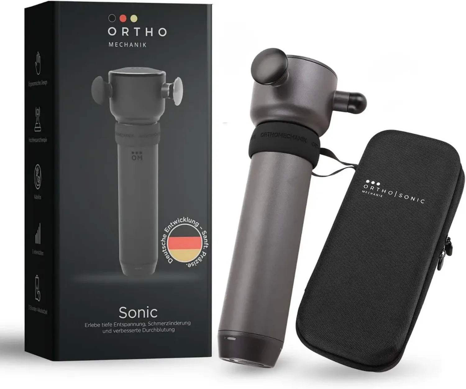 OrthoMechanik Sonic – Tiefenwirksames Schallwellen-Massagegerät 7000 U/min | Sanfte Alternative zur Massagepistole