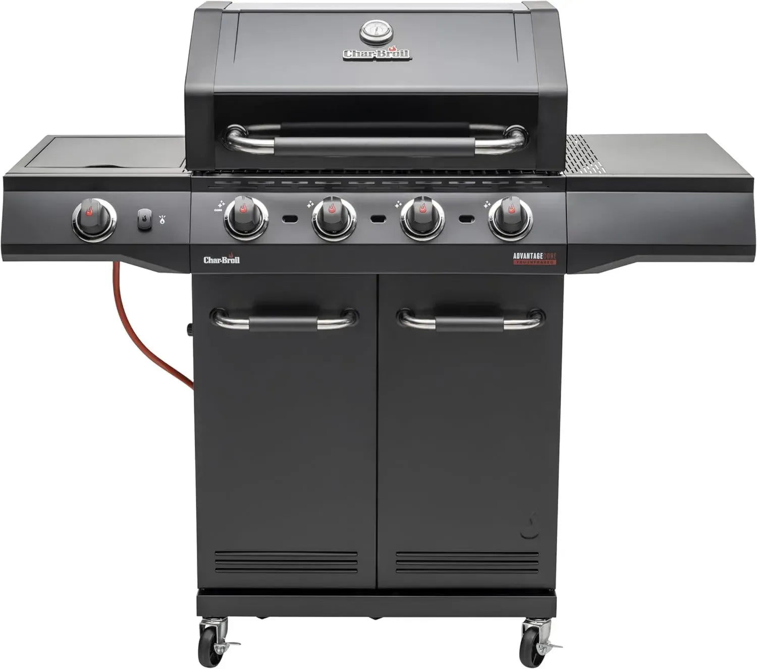 Char-Broil Gasgrill mit 4 Hauptbrennern, TRU-Infrared-Technologie, Seitlicher Brenner und Gusseisenroste - Perfekt für Garten und Terrasse