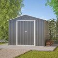 Metallgerätehaus 8x6 Fuß mit Schiebetür, wetterbeständiges Lager für Gartengeräte und Fahrräder