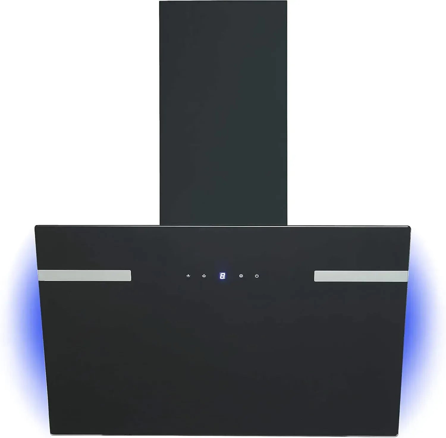 Respekta Schräghaube 60cm Schwarz mit Metall und Glas, A+ Effizienz, 43–63 dB, Abluft & Umluft