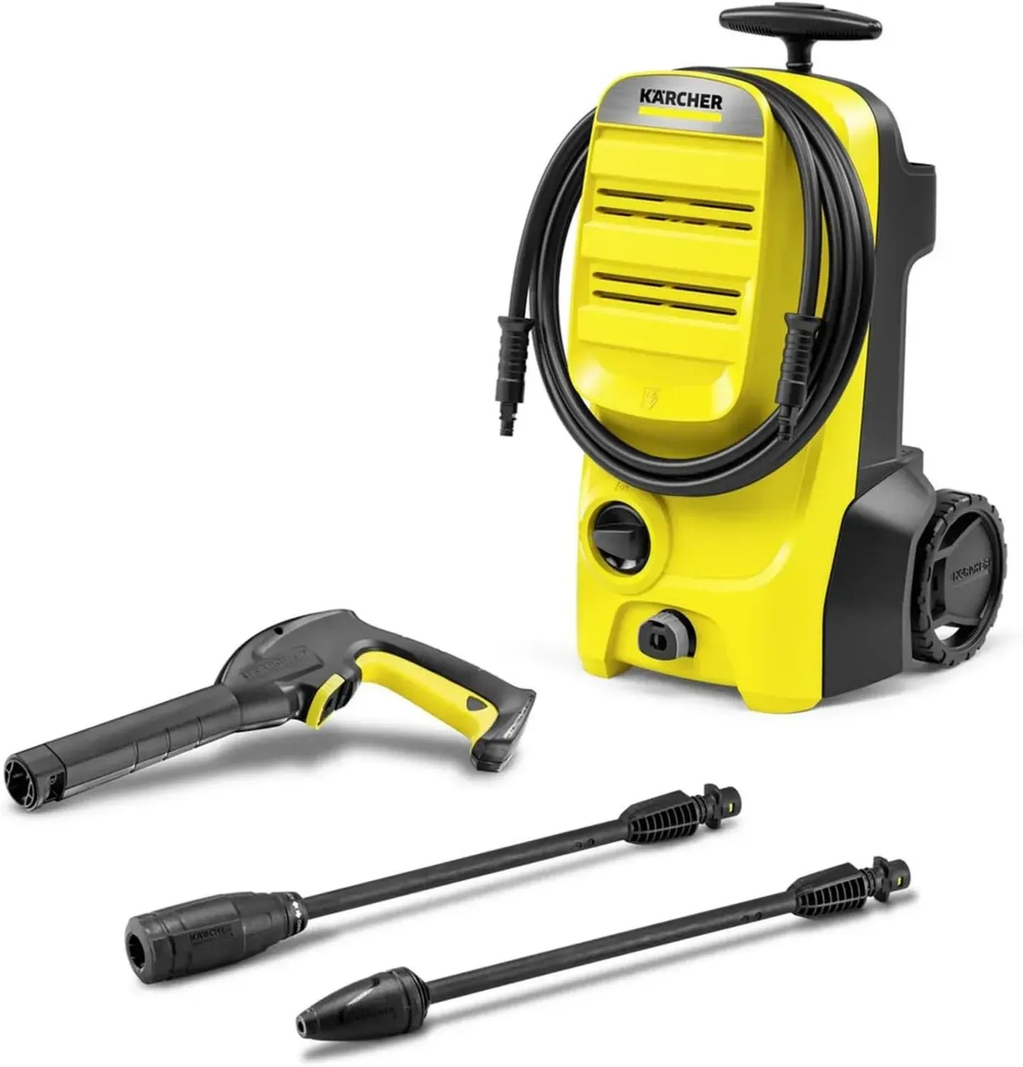 Kärcher K 4 Classic Hochdruckreiniger, 130 bar, 420 l/h, 30 m²/h, Wasserfilter, 4,6 kg, Inkl. Schlauch, Pistole und Dreckfräse