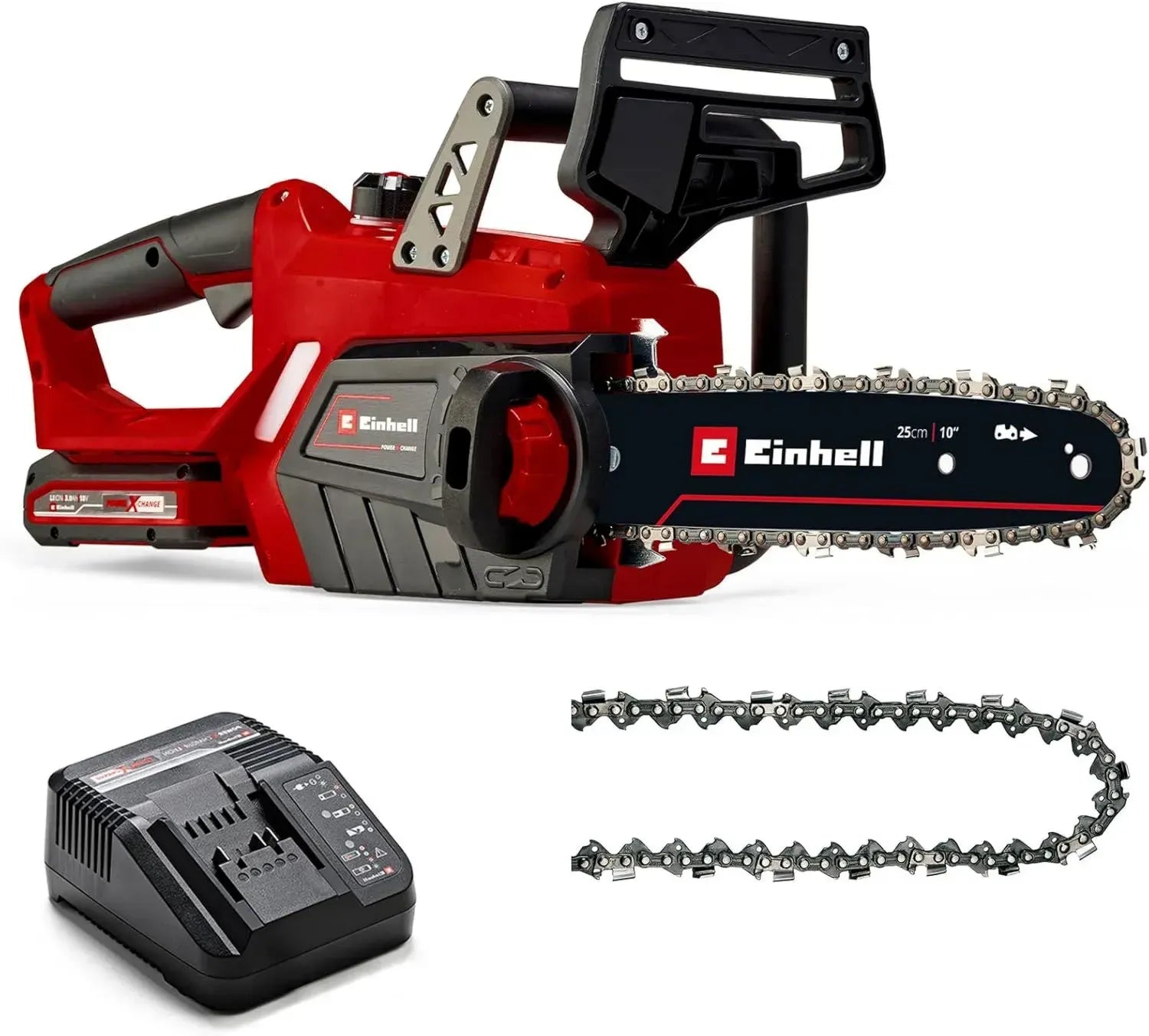 Einhell 18V Li-Ion Akku-Kettensäge mit 25 cm Schwert, Rückschlagschutz und Ersatzkette