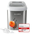 KLAMER Kompakte Eiswürfelmaschine mit Schaufel, 2 Größen, Timer - 15 kg/Tag, leise, silber