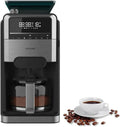Cecotec Kaffeemaschine mit integriertem Mahlwerk, 1400 W, 1,5 l Kapazität, 12 Tassen, 230 g Bohnenbehälter, konische Mühle mit 7 Stufen, 24-Stunden-Timer, Edelstahl-Design