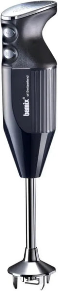 bamix M350 MAXX Stabmixer Set mit Edelstahl-Klingen, 300W, 2 Geschwindigkeiten, Schwarz/Chrom