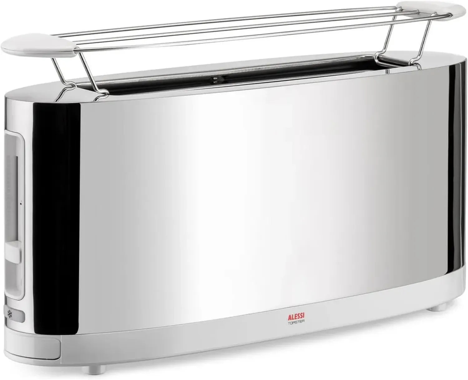 Alessi Edelstahl-Toaster mit Brötchenaufsatz, Weiß