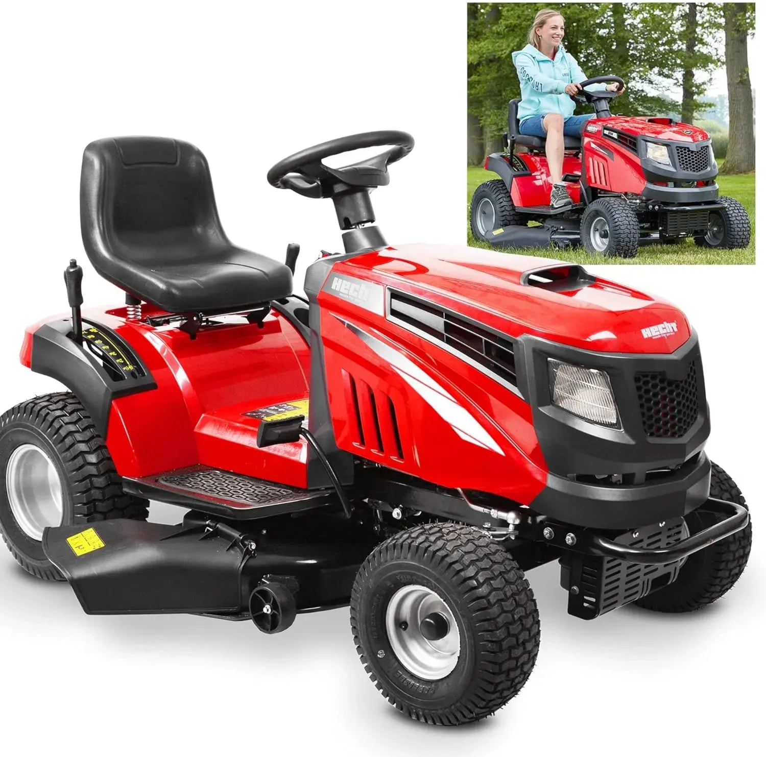 HECHT Aufsitzrasenmäher 12 PS, 98 cm Schnittbreite, Seitenauswurf, Benzinmotor