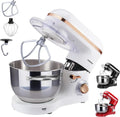 Arebos Küchenmaschine 1500W, 6L Edelstahlschüssel, Weiß-Roségold, inkl. Zubehör, 6 Geschwindigkeiten