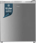 homeX Kompakter Mini-Gefrierschrank 33L, leise, 4-Sterne, freistehend, silber