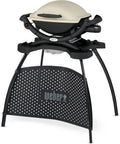 Weber Q1000 Tragbarer Gasgrill mit Standfuß, 43x32cm, Gusseisenrost, Aluminiumgehäuse
