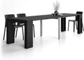MOBILI FIVER Evolution - Verlängerbarer Konsolentisch in Schwarz, 45-305 x 90 cm, Italienisches Design