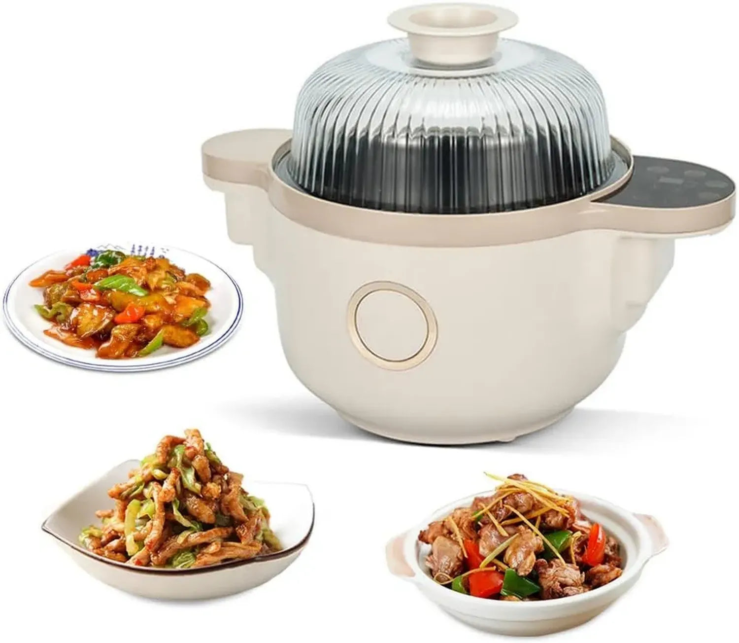 Multifunktionale 3,5-l-Kochmaschine mit Antihaftbeschichtung, Dampfgarer und Wok