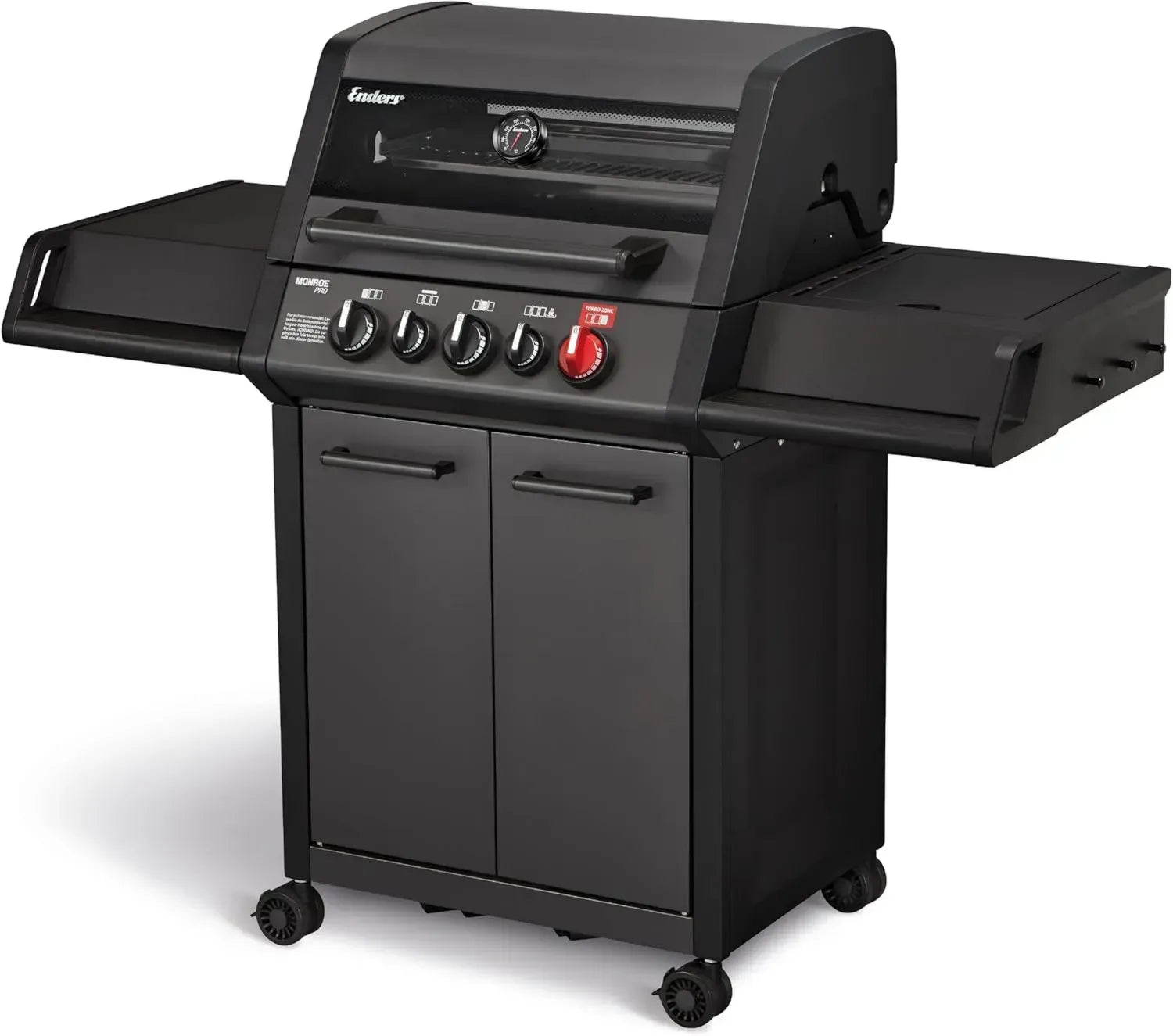 Enders Gasgrill MONROE PRO 3 SIK SHADOW mit 3 Brennern, Infrarot-Heckbrenner, Seitenkocher, PanoVision Sichtfeld, SWITCH GRID mit Searrost