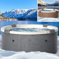 BRAST Whirlpool MSpa für 6 Personen mit Fester Außenwand, LED-Beleuchtung und 130 Massagedüsen, Ganzjährig Nutzbar