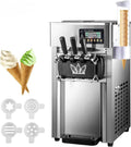 Professionelle Softeismaschine, 18 l/h, 3 Geschmacksrichtungen, 1200 W, mit LCD-Display und automatischer Reinigung, ideal für Joghurt, Cafés und Restaurants