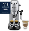 De'Longhi Dedica Style Espressomaschine mit Metallgehäuse, kompakt und vielseitig, 15 cm, für Espresso und Cappuccino mit manuellem Milchaufschäumer