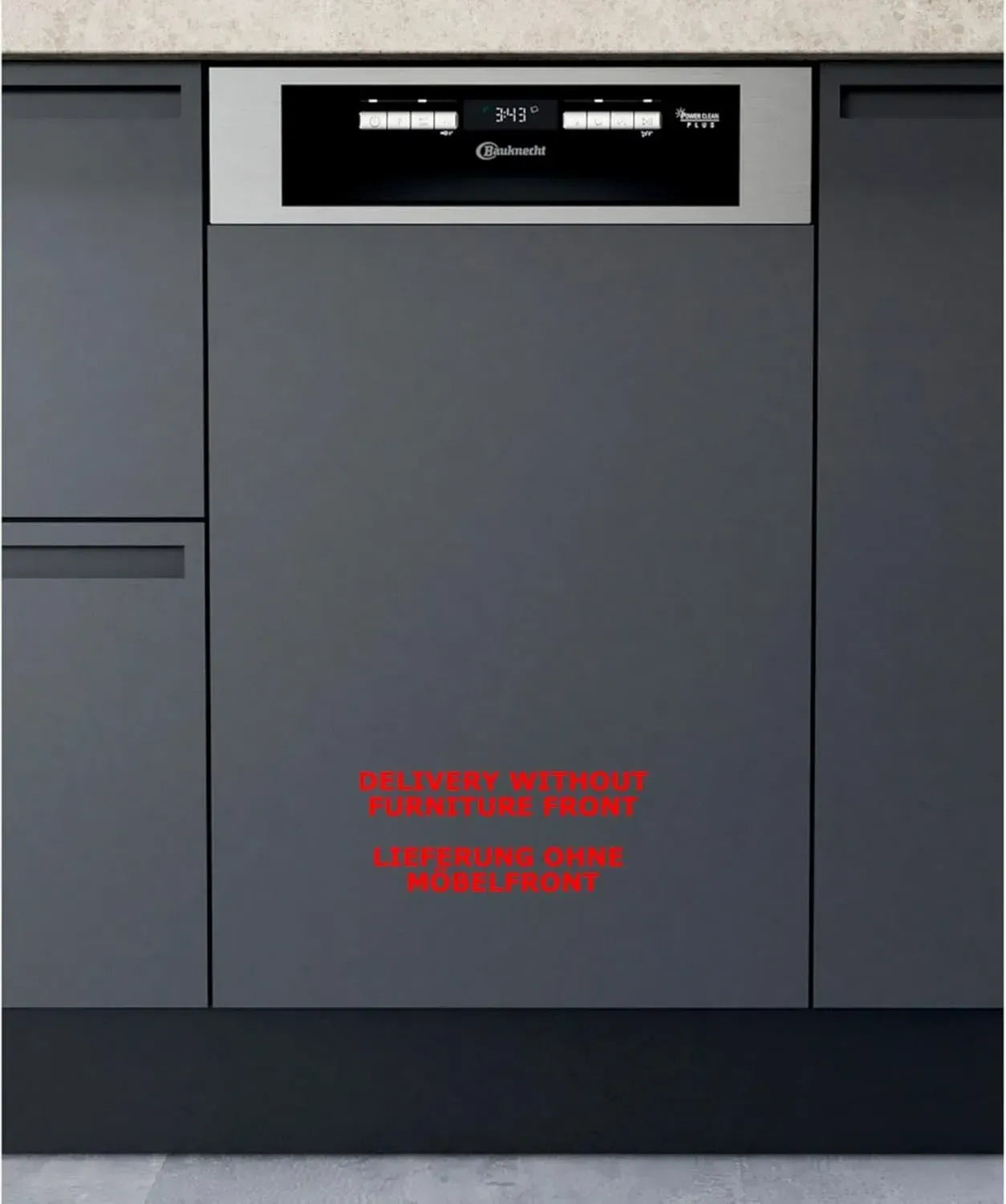 Bauknecht 45 cm Integrierter Geschirrspüler, Edelstahl, PowerClean, Hygieneprogramm, Vollwasserschutz