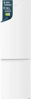 homeX Freistehender Kühl-Gefrierschrank, 315L, 4-Sterne Gefrieren, Super-Frost, Leise, EEK C, Weiß