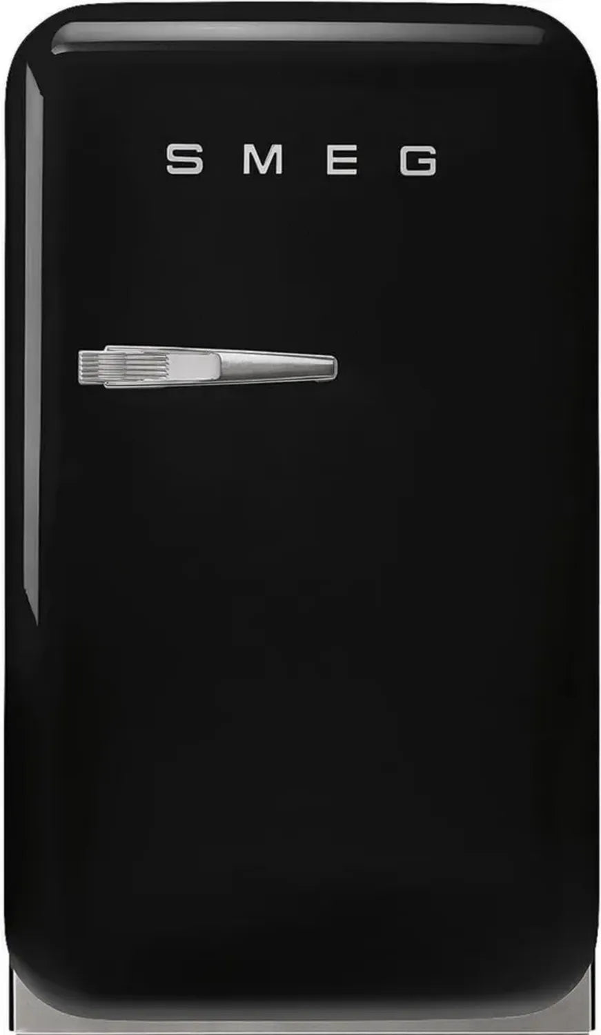 Smeg Minibar Kühlschrank, 34 l, Retro-Stil, Schwarz, LED, 72,5 cm hoch, rechtsseitige Tür
