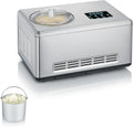 SEVERIN Eismaschine 2-in-1 mit Joghurtfunktion, Edelstahl, Integrierter Kompressor für Eis, Sorbet und gefrorenen Joghurt, Modell EZ 7405