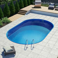 Ovales Silbernes Pool-Set Ø 4,50 x 2,50 x 1,20m, Eingelassener Blau Pool