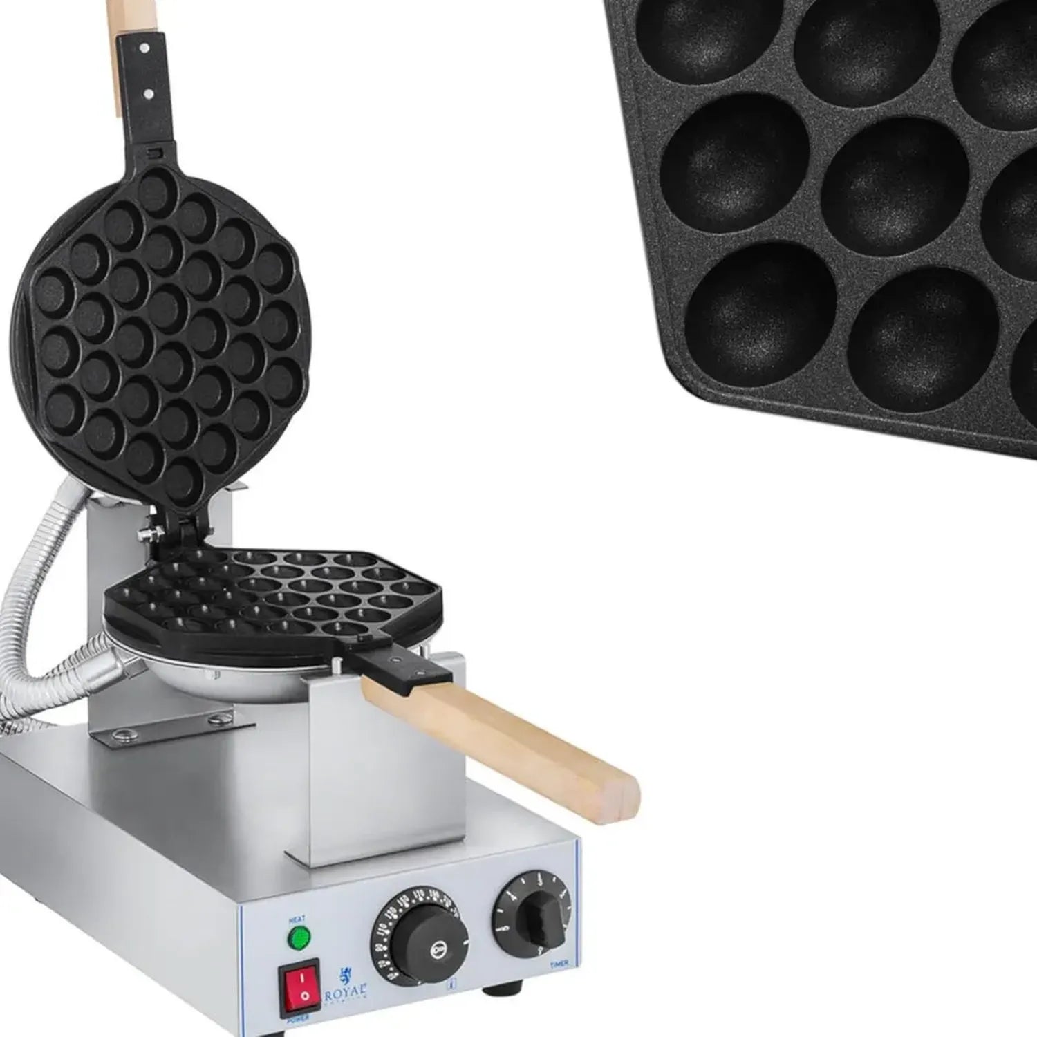 Royal Catering Bubble-Waffeleisen 1415W Edelstahl