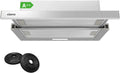 CIARRA CBCS6906D Flachschirmhaube 60 cm, Umluft, 370 m³/h, mit Aktivkohlefilter, Energieklasse A++, Silber