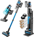 CLEANmaxx AeroTec 500 Kabelloser Staubsauger mit Absaugstation, 34 kPa Saugkraft, 60 Minuten Laufzeit, inkl. Milbenaufsatz & HEPA-Filter