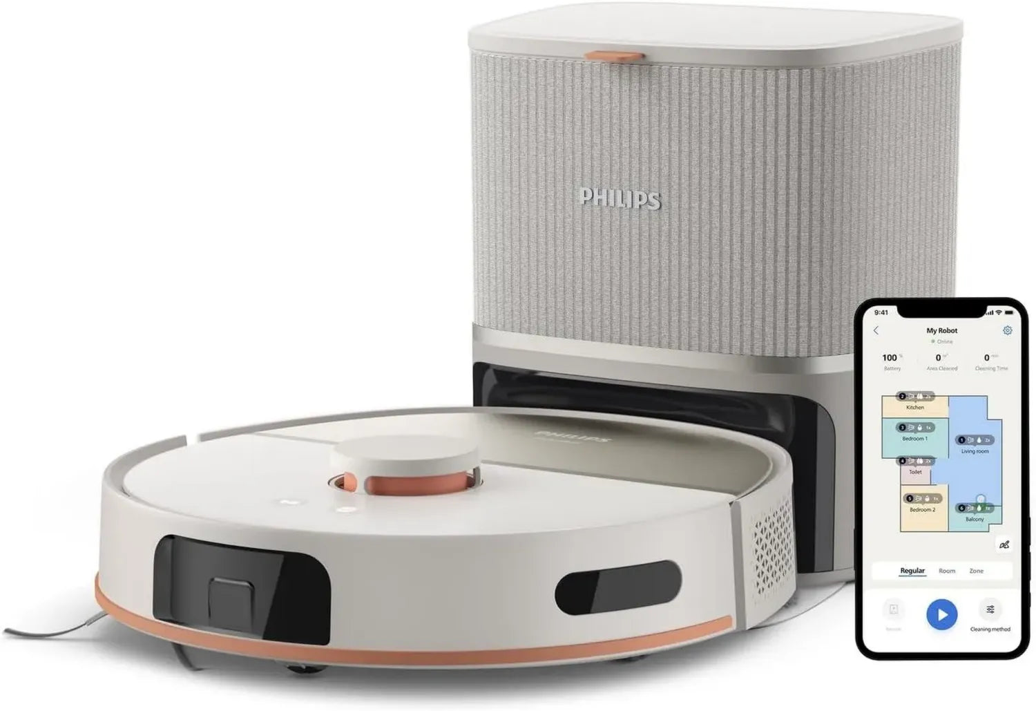 Philips Homerun 5000: Saug- und Wischroboter mit 10.000Pa Saugleistung und Auto-Entleerung