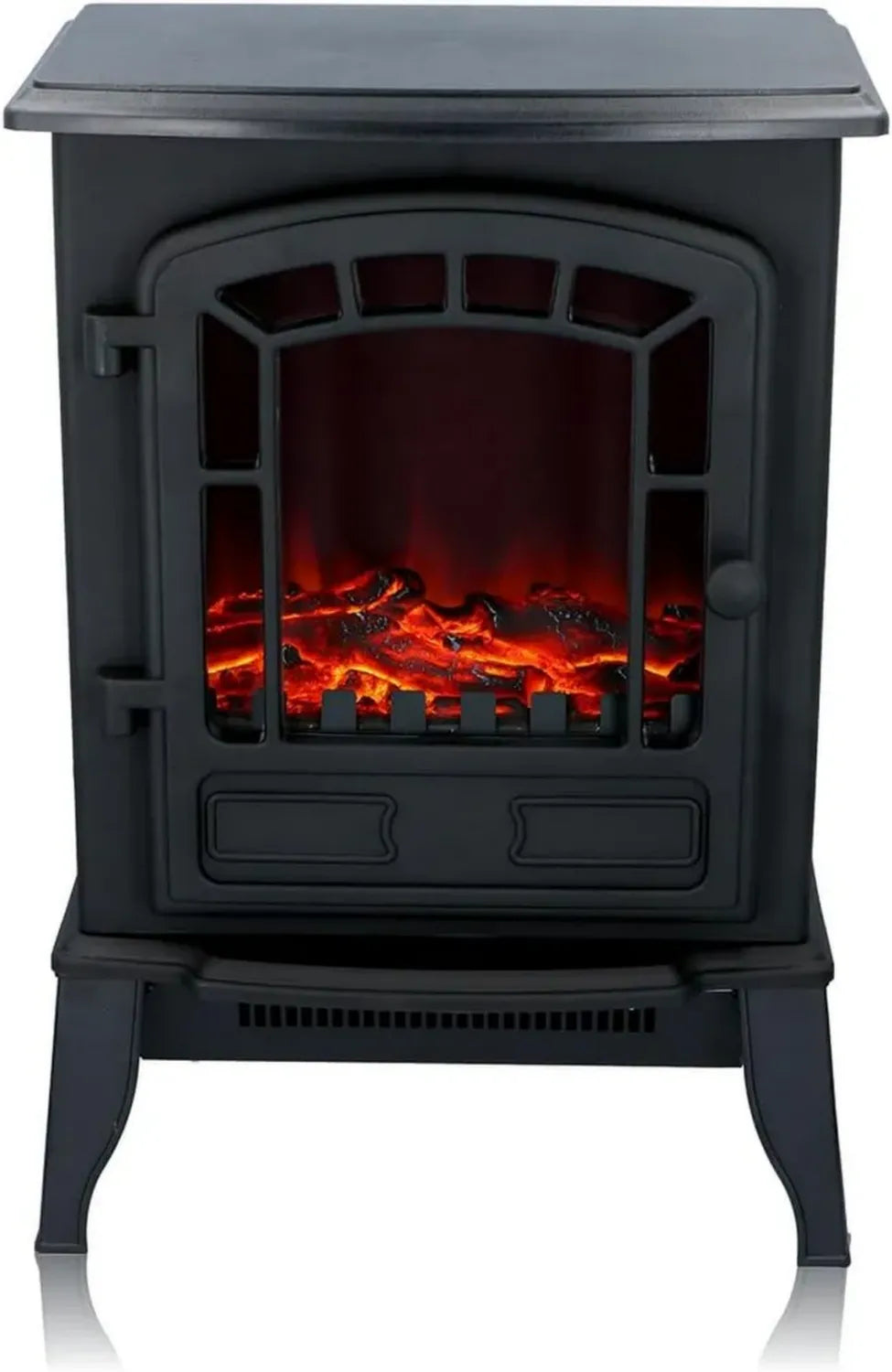 Elektrokamin Torino 2000W mit Heizfunktion und LED-Flammen, freistehend, schwarz