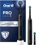 Oral-B Pro 3 3900 Elektrische Zahnbürste, Doppelpack, 3 Putzmodi, 360° Andruckkontrolle, ideal für Männer und Frauen, schwarz