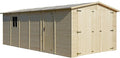 Geräumige Holzgarage mit Fenstern, 18 m² - Naturholz-Bauweise - Perfekt für Autos und Geräte