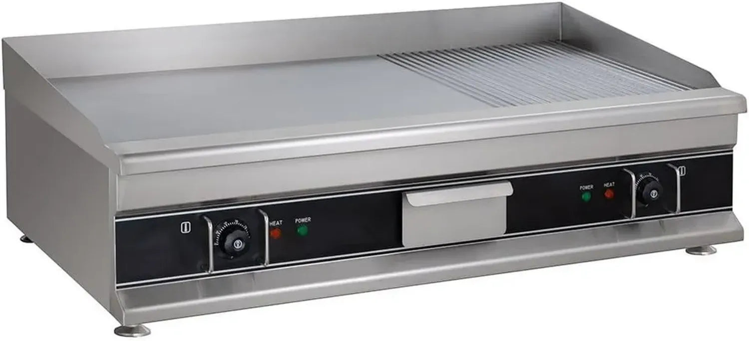 Elektrische Grillplatte 998x398 - Kombination glatt und gerillt für Gastronomie