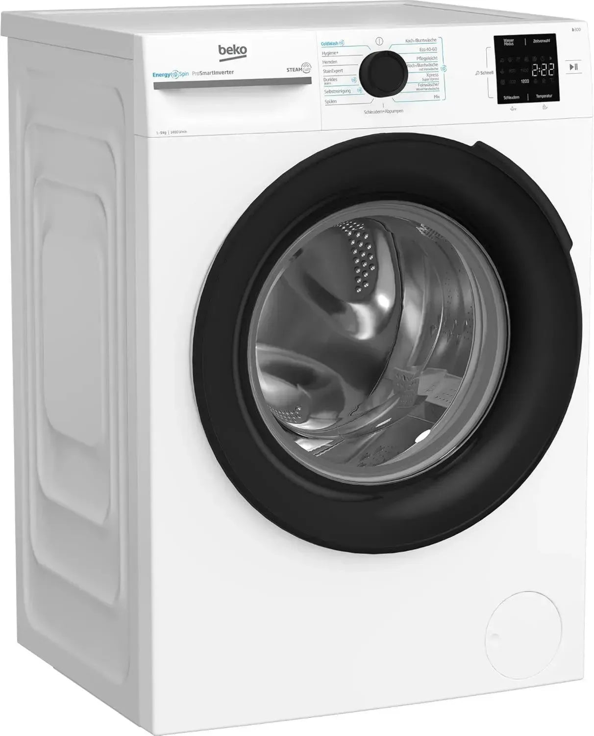 Beko BM3WFU3941X freistehende Waschmaschine, 9 kg, 1400 U/min, Energieeffizienz, Hygiene+ für Allergiker, Kaltwäsche, Weiß