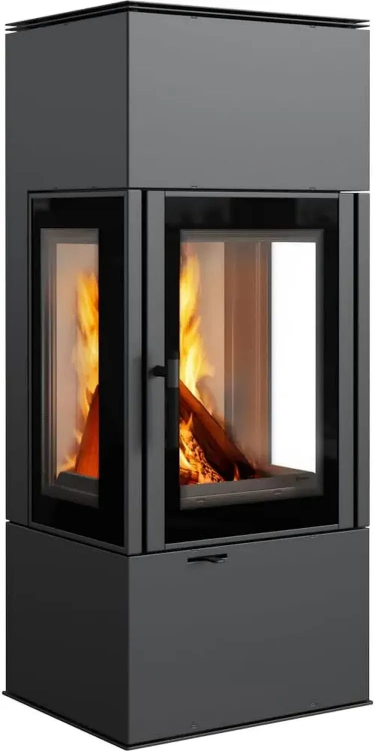 Kratki Thor View 8 kW Kaminofen - Hohe Effizienz und BImSchV 2 Zertifikat - Moderne Verglasung, Ø150 mm Rohr