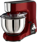 Russell Hobbs Küchenmaschine mit Edelstahl-Rührschüssel und Standmixer, 3 Rührwerkzeuge, Rot