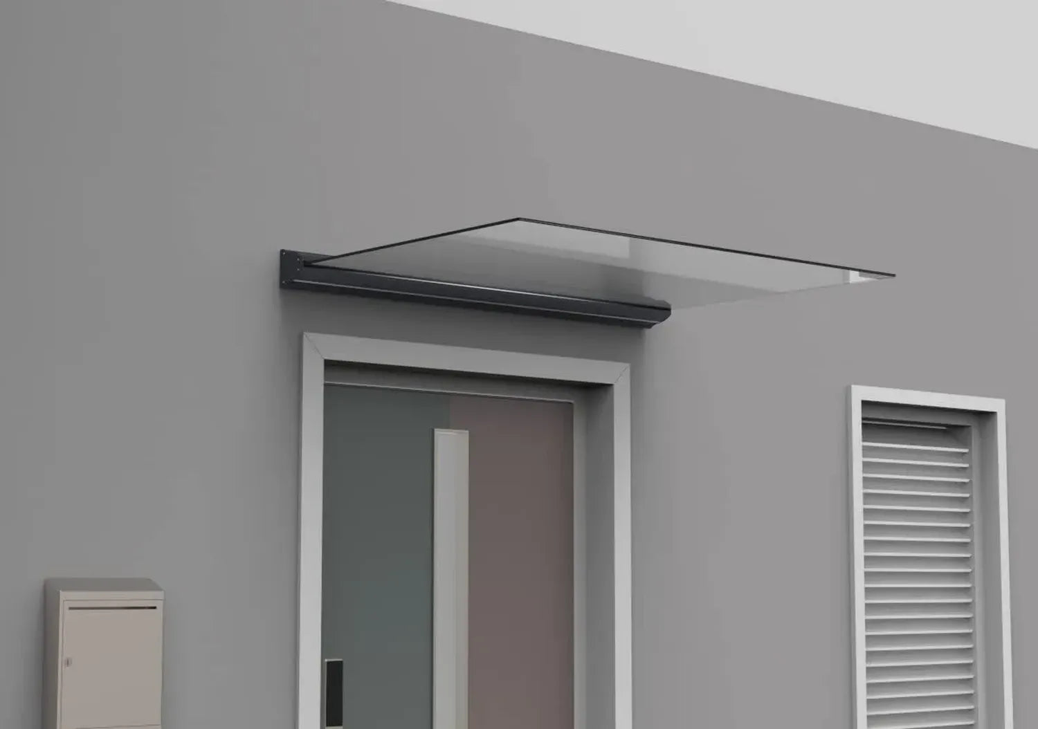 SCHARTEC Überdachung aus Glas und Aluminium für Haustüren - Freitragend und Hochwertig