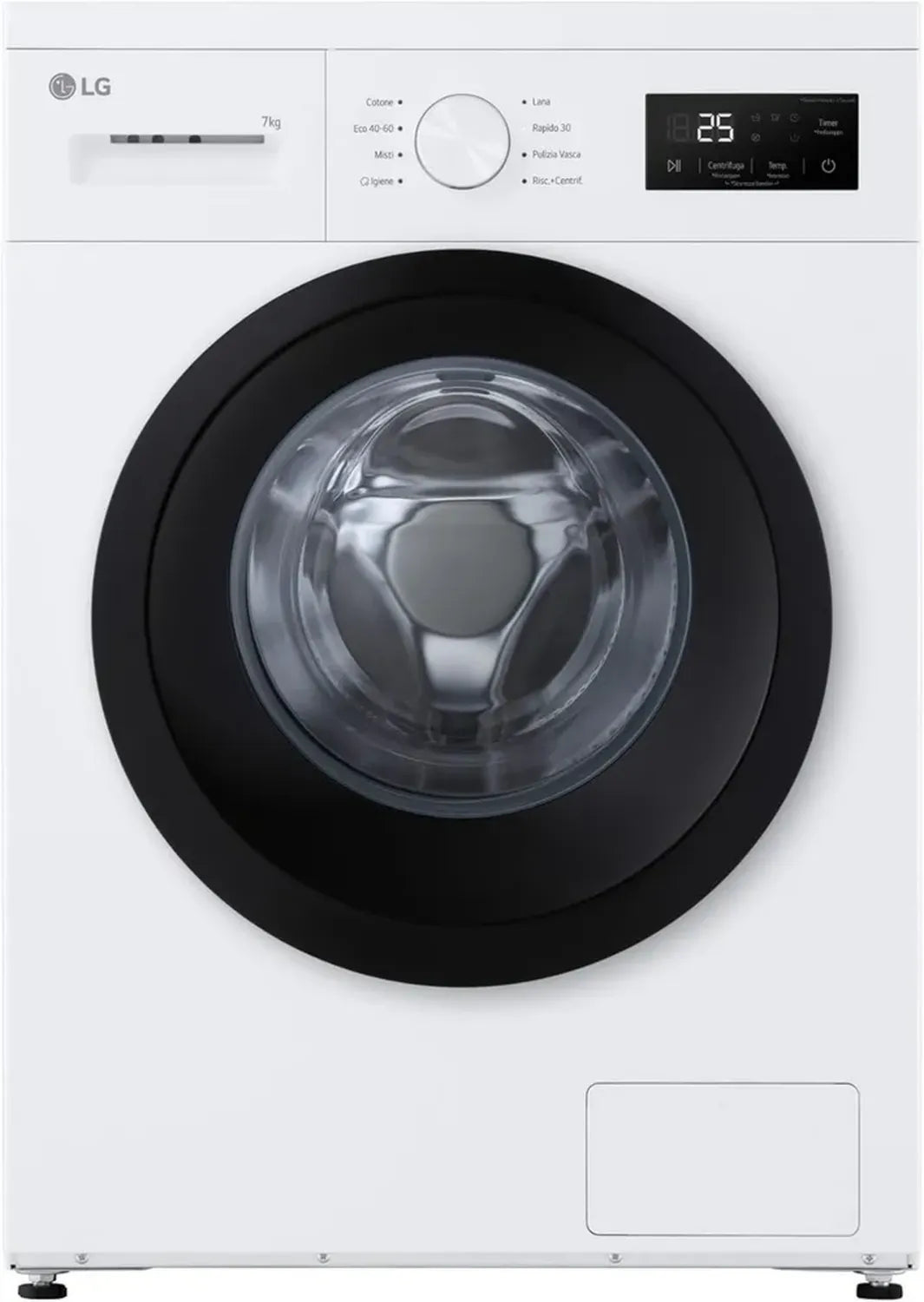 LG F4NA10S7NWK Slim Waschmaschine 7 kg, Frontlader, Klasse A, 1400 U/Min, Dampfhygiene, Schnellprogramm, Wollpflege, freistehend, Weiß