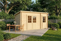 Holz-Gartenhaus Maria mit Flachdach, 28 mm Wand, 2 Räume, 450 x 250 cm