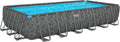 Bestway APX365 Eckiger Winter-Pool ohne Zubehör, 732 x 366 x 132 cm, Marmoroptik, Dunkel