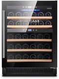 Zweizonen-Weinkühlschrank für 40 Flaschen, Einbau & Freistehend, 130 Liter, 5-20°C, Leise, Schwarz